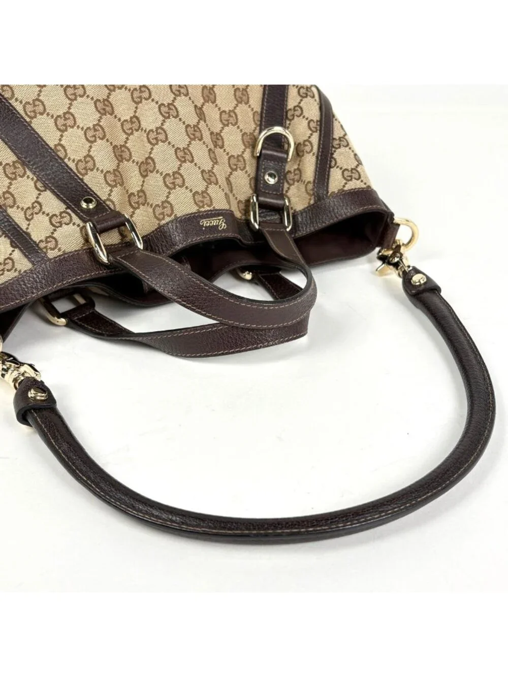 Gucci GG Pattern 2-Way Shoulder Bag Abbey Canvas Brown - Picture 6 of 8